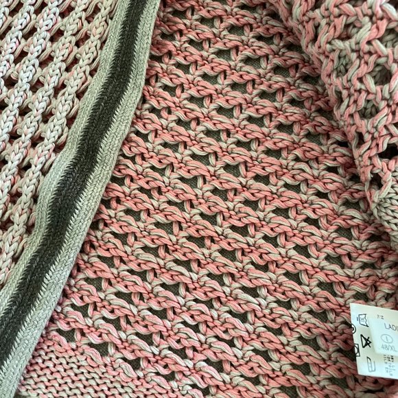 Fabiana Filippi Pink coral beige cable knit cardigan S M - Picture 4 of 11